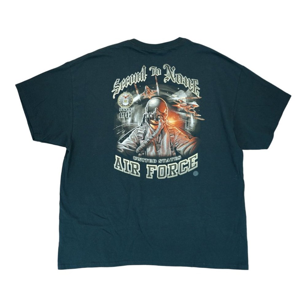 Air Force Men's Black T-Shirt Size 2XL Short Sleeve Second To None